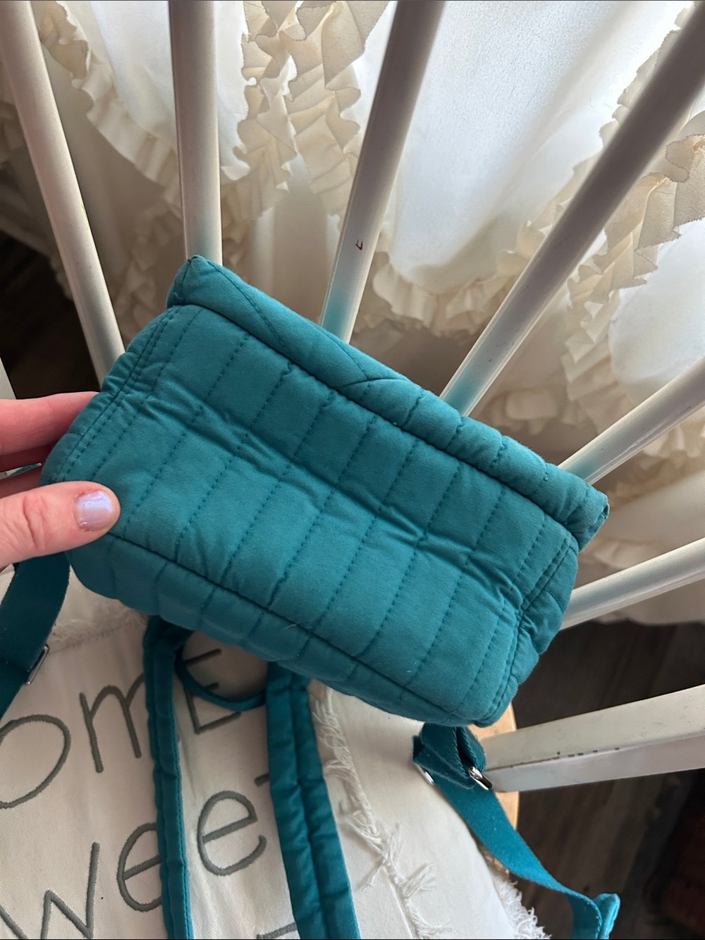 Teal Vera Bradley Quilted Mini Backpack - Picture 6 of 6